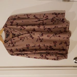 Hilary Radley Blouse Purple Flower Print size L